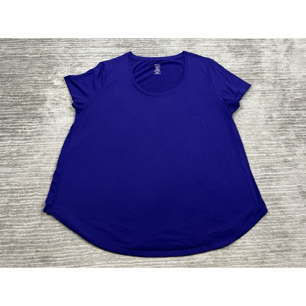 Jennifer Lauren Top Womens 2X‎ Purple Short Sleeve Polyester Blend T-Shirt Tee